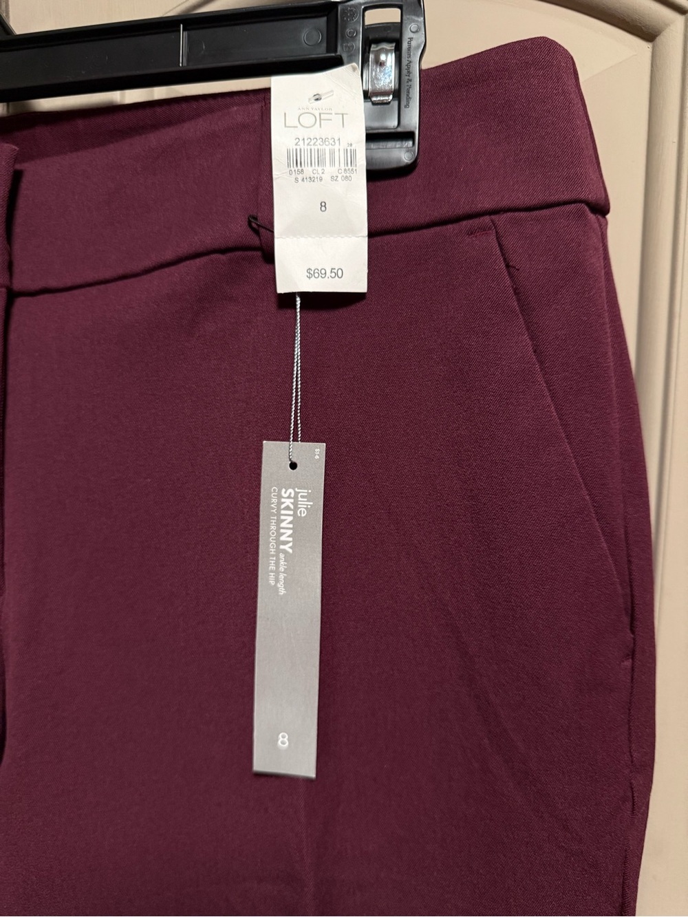 LOFT Marisa Ankle Pants - Berry Plum - Picture 4 of 4